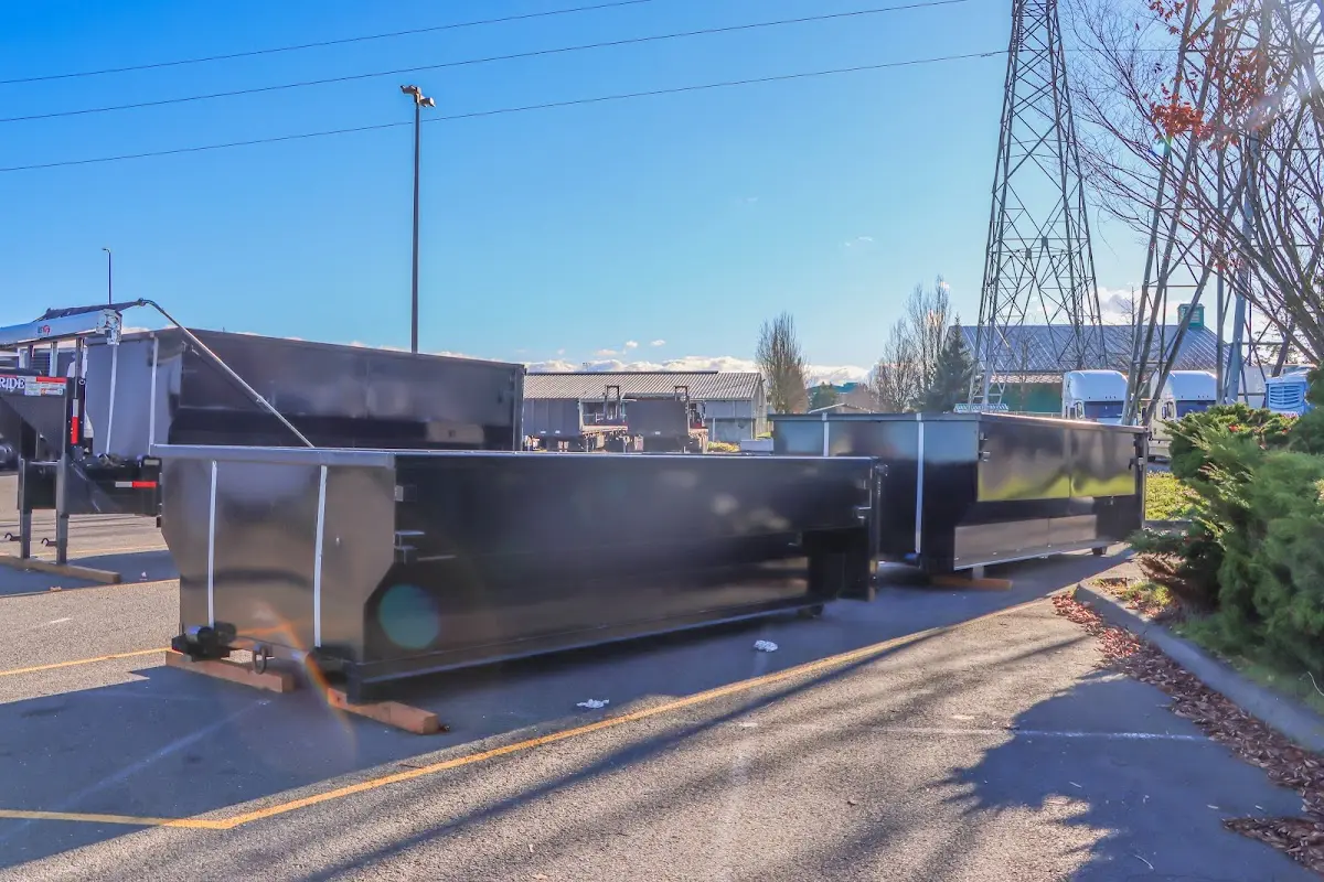 Roll-off dumpster ready for waste disposal at job site for Cleanout Dumpster Rental in Downingtown